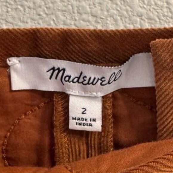 Madewell Curvy Corduroy Quilted Mini Skirt Warm Coffee Size 2 - Picture 4 of 4
